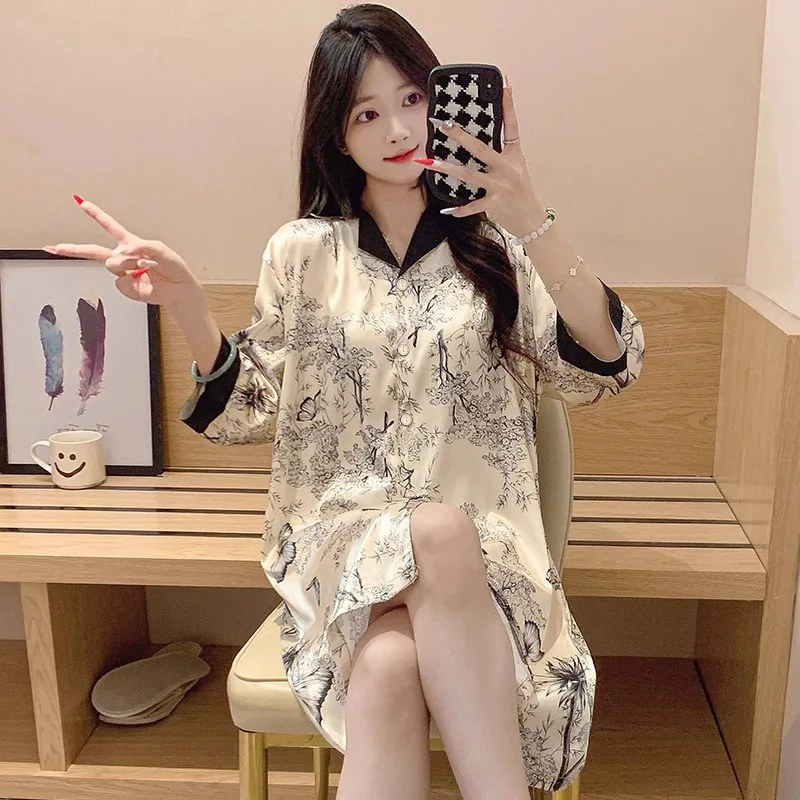 الربيع والصيف المرأة الجديدة الحرير الجليد الحبر ا...