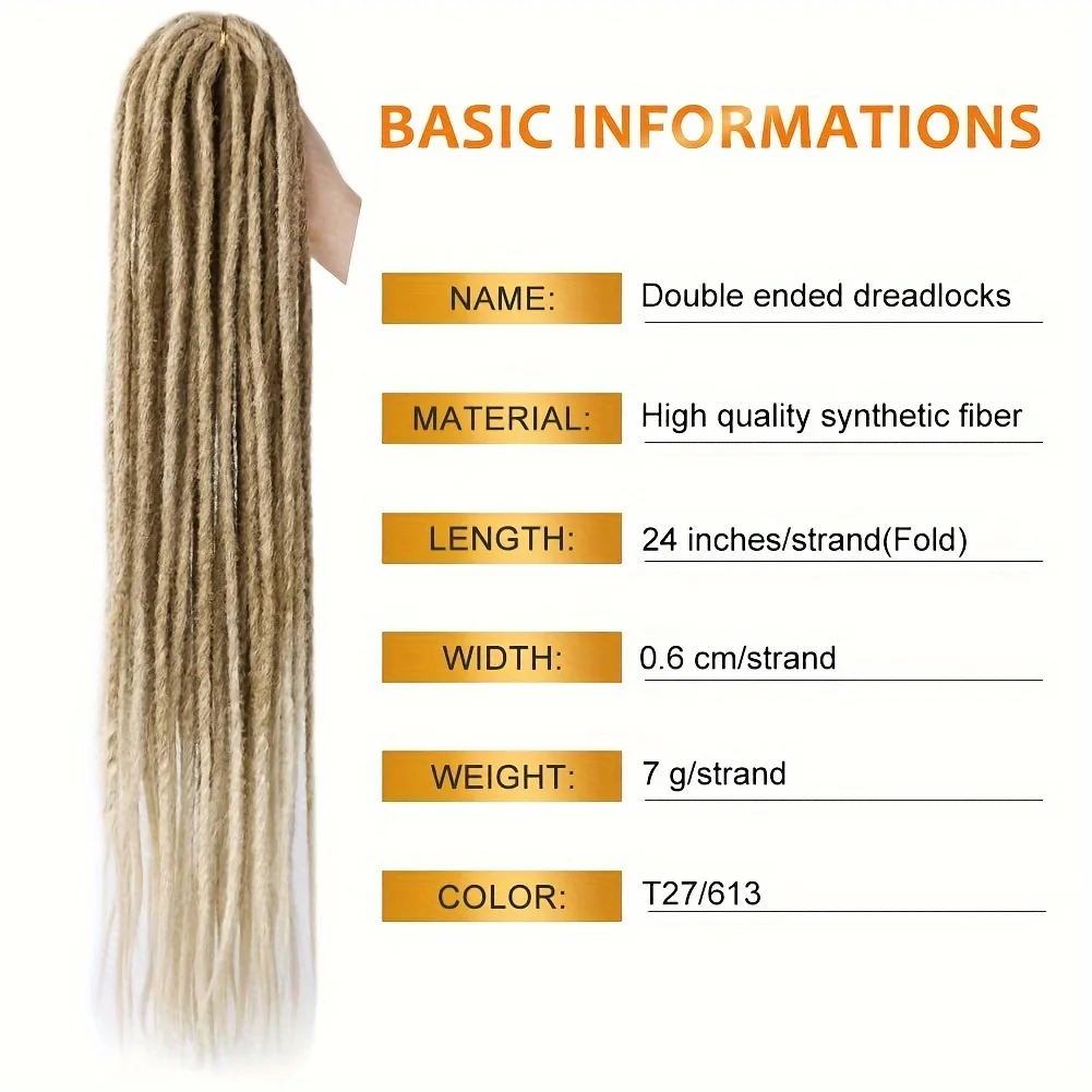 Double Ended Dreadlock Extensions 24 Inch