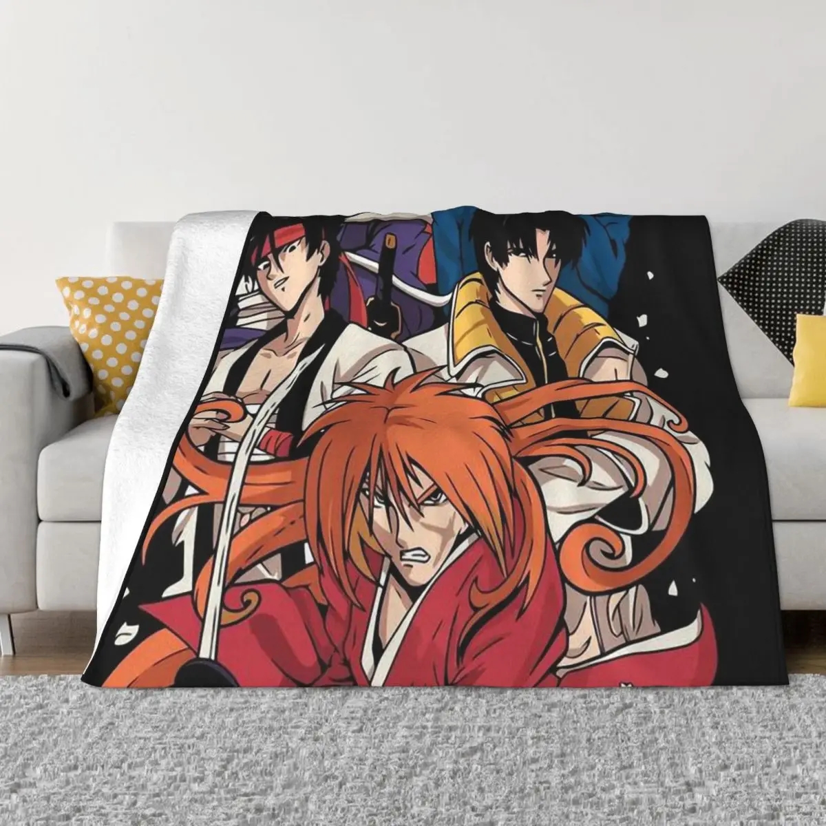 

Одеяла для манги Rurouni Kenshin, флисовое покрывало для спальни