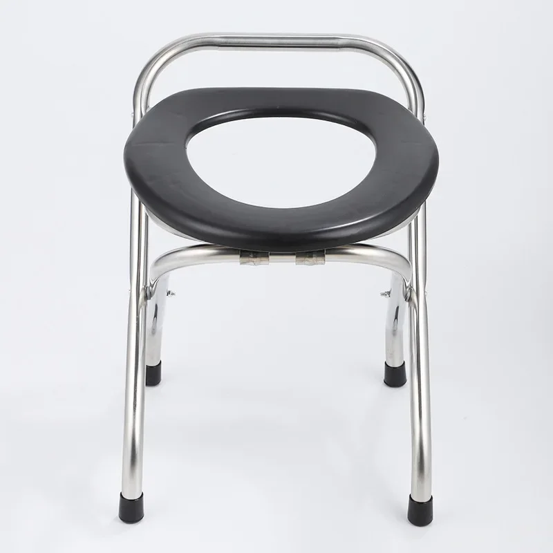 Portable Toilet Camping Thickened Commode Chair for Pregnant Women with Foldable Stainless Steel Design Adjustable Outdoor Seat 6