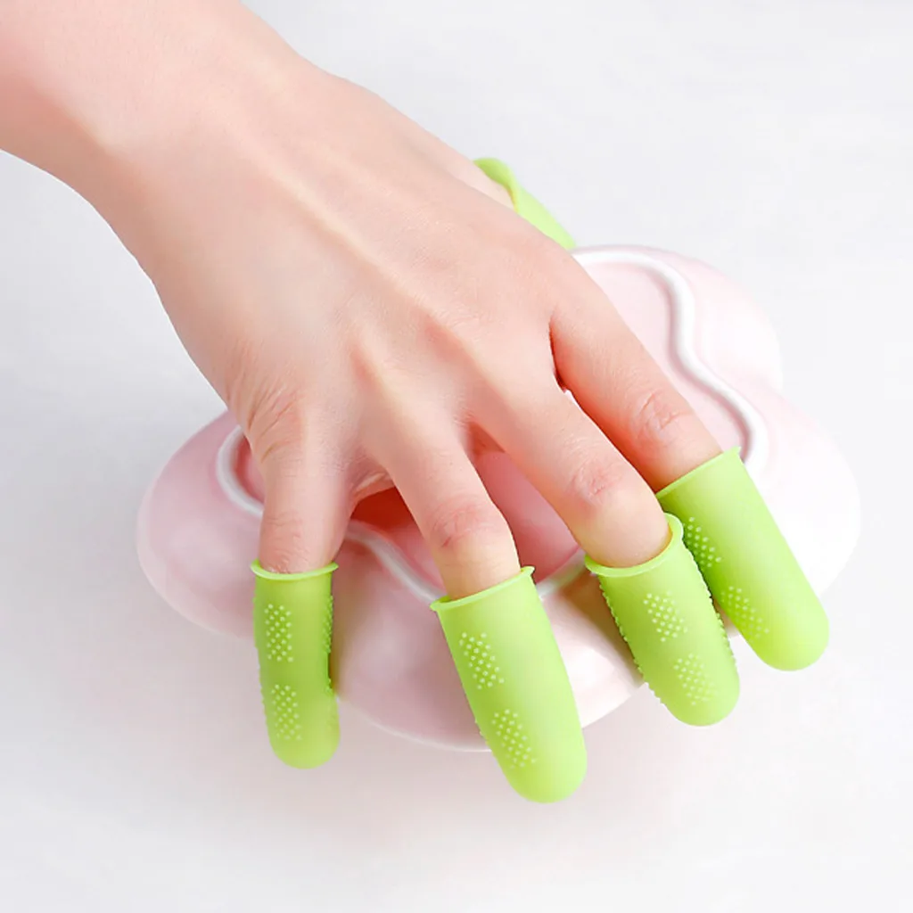 12pcs Silicone Finger Protector Sleeve Cover Anti-cut Heat Resistant Anti-slip Fingers Cover For Cooking Kitchen Tools