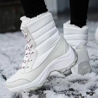 Women Boots Waterproof Heels Boots For Winter 2023 Tren Platform Ankle Boots Keep Warm Snow Shoes Plush Outdoor Short Boots - Image 6