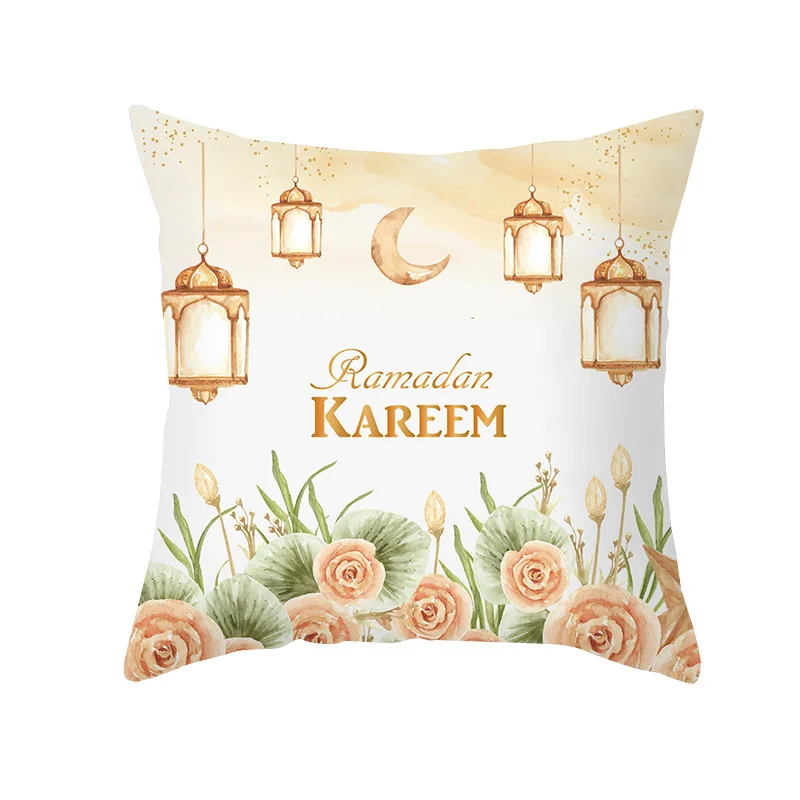 2023 Eid Mubarak Pillowcase Decor for Home Sofa Cushion Cover Islamic Ramadan Kareem Decoration Mosque Muslim Pillow Cover Gifts