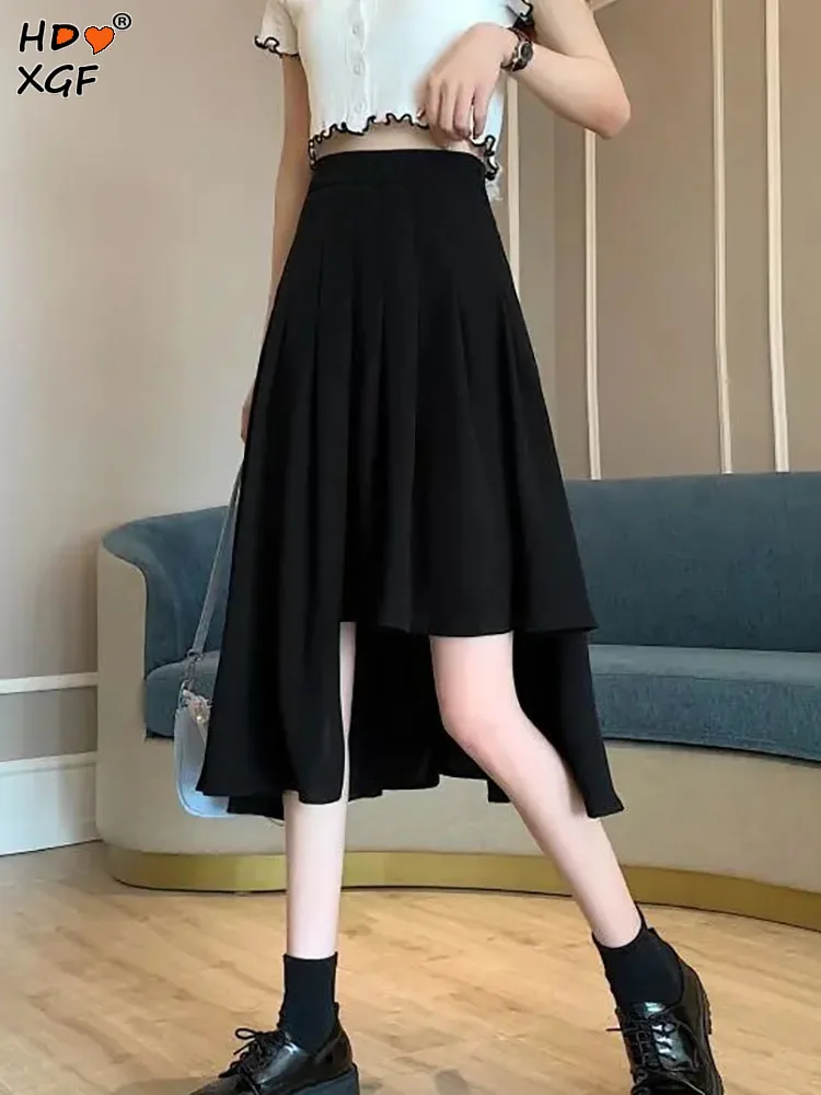 

Casual Irregular Edge Plus Size 40-95kg Midi Skirt For Women Spring Summer Elastic A-line High Waist Skirt Loose All-match Skirt
