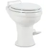 320 RV Toilet  White ,Standard Height ,Gravity Toilet,Elongated Ceramic Bowl,Flush with Foot Pedal,For RVs,and Outdoor Campers 1