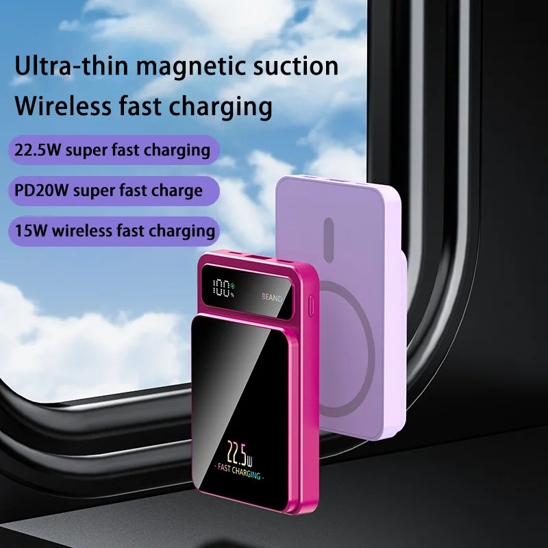 Power Bank Xiaomi 50000mAh Magnetic Wireless Portable External Battery Fast Charging For iPhone Samsung Huawei