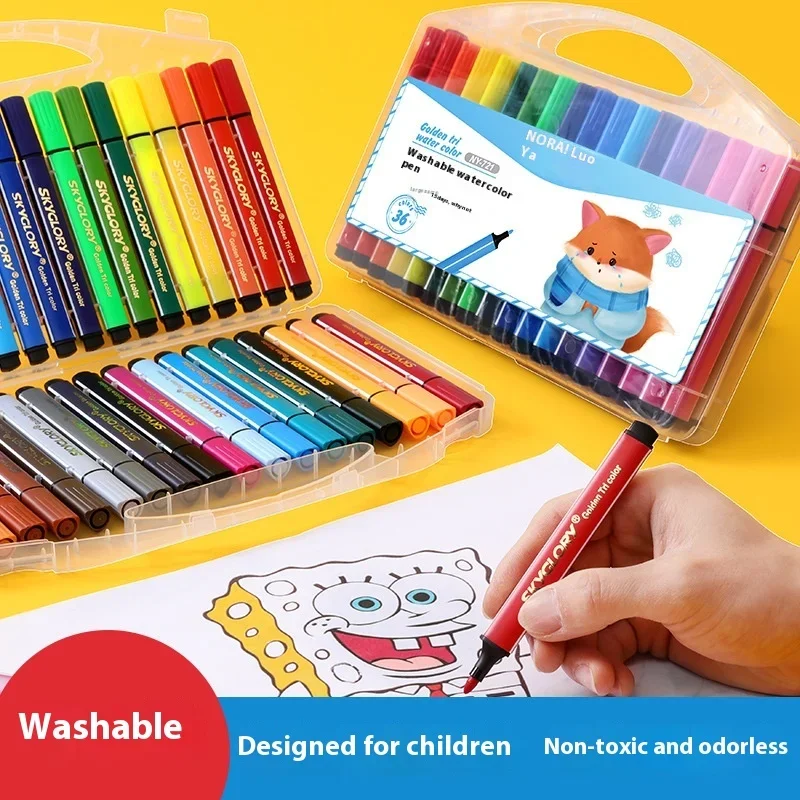 Watercolor Pen Large Capacity Washable Drawing Markers Art Pens for Students Coloring and Doodling School Supplies