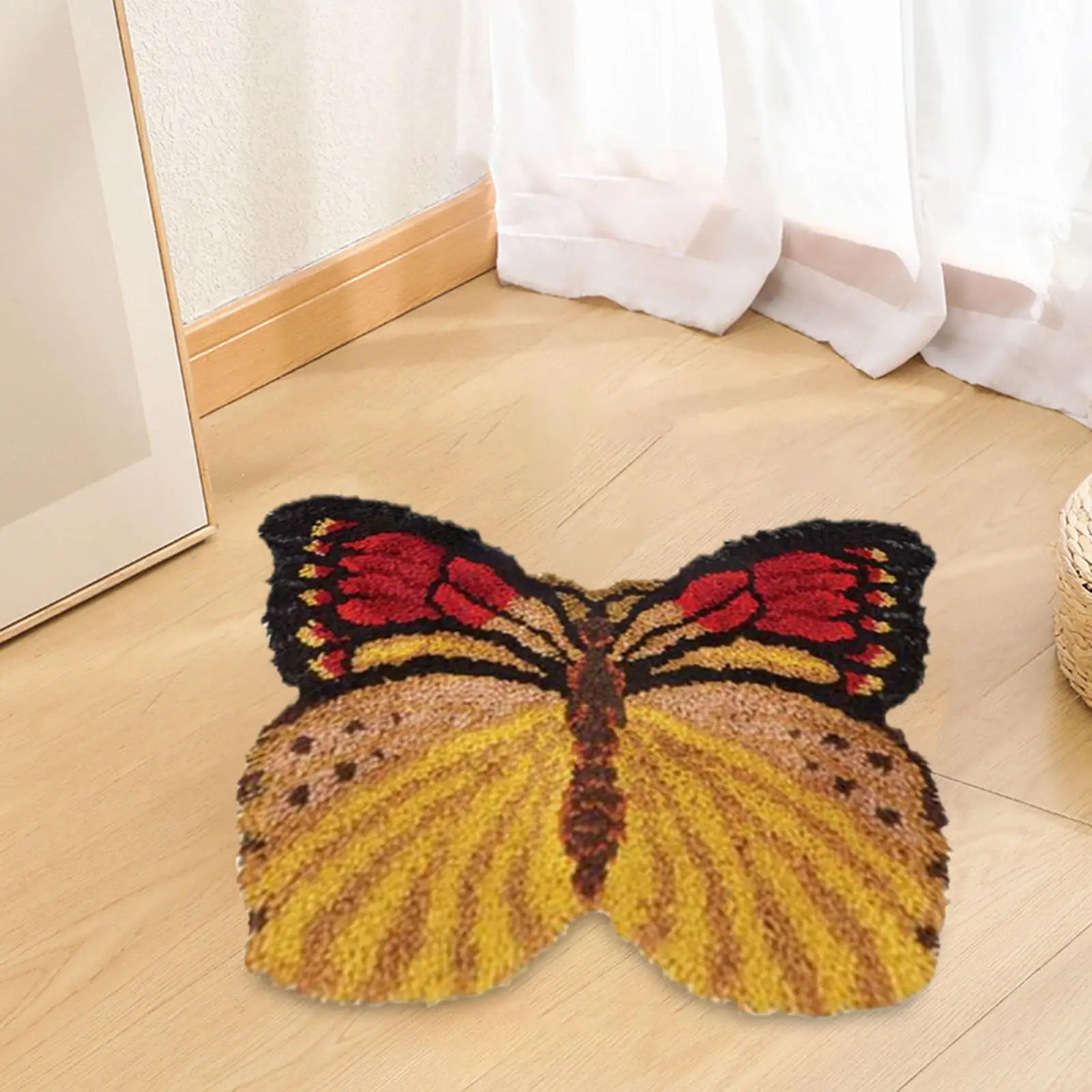 Kit de tapis à crochet de loquet en forme de papillon, tapis brodé,  coussin, bricolage, couture, décoration de maison - AliExpress