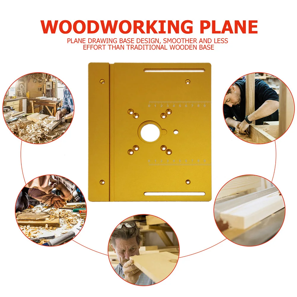 

Router Table Insert Plate Wood Milling Flip Board Aluminum Alloy Engraving Machine Flip Chip for Woodworking Benches Table Saw