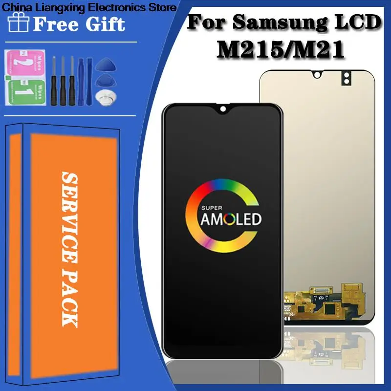 

super amoled 6.4 "display para samsung galaxy m21 m215 m215f display lcd com tela de toque digitador m215f/ds assembléia lcd