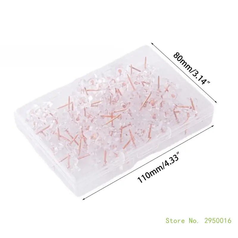Push pins 100pcs box Pentacle Shape Markers Drawing Photo Wall Studs Cork Board Pins Transparent Push Pins Photo Thumb Maps Thumbtack