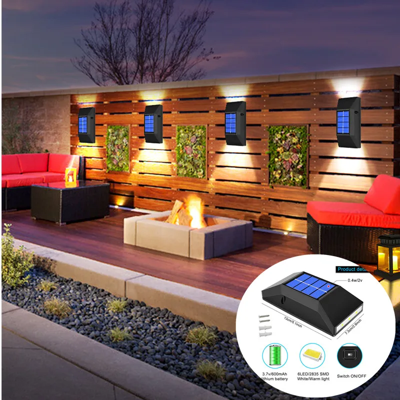 

Outdoor Solar Garden Light Waterproof Garden Light Solar Powered Wall Lamps LED Garden Outdoor Solar Lamp for Fence Garden Decor