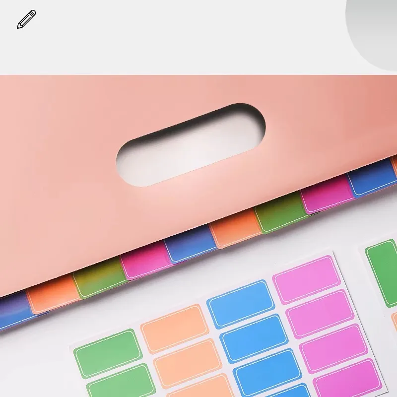 Multi Color Accordion 13 Pocket A4 Expanding File Folder Transparent for School Supplies Office Storage Organizer Durable Gift file folder transparent folder stationary organizer pouch transparent storage bag