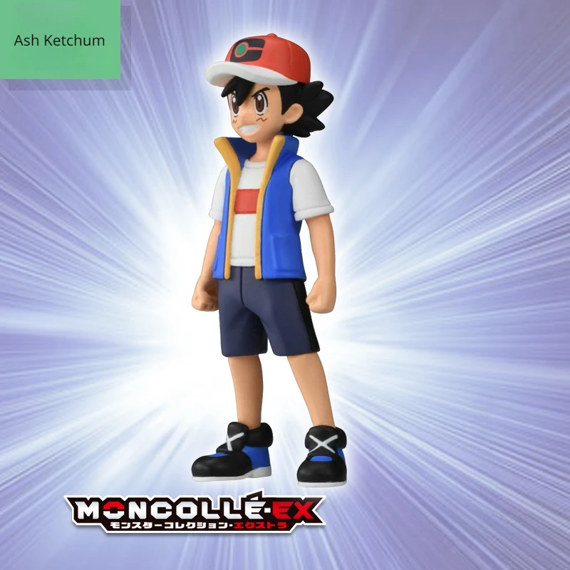 

TOMY Pokémon Ash Ketchum Doll Model Toy Decoration Ornaments Anime Series Figure Peripheral Q Version Pvc Model Kids Gift