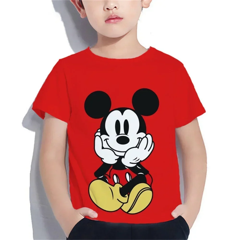 

Boys Girls Minnie Mickey Mouse T Shirt Kids Streetwear Short Sleeve Children's Tshirts Boys Girls Clothing T-shirt Tops