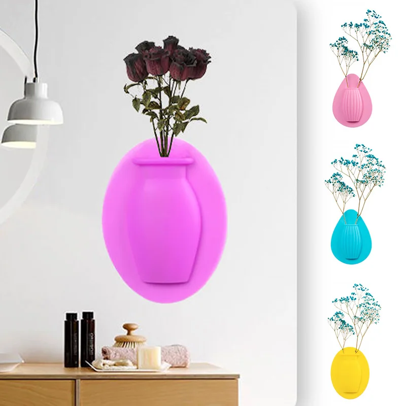 3d Magic Vase Silicone Sticky Vase Hanging Plant Flower Container Home