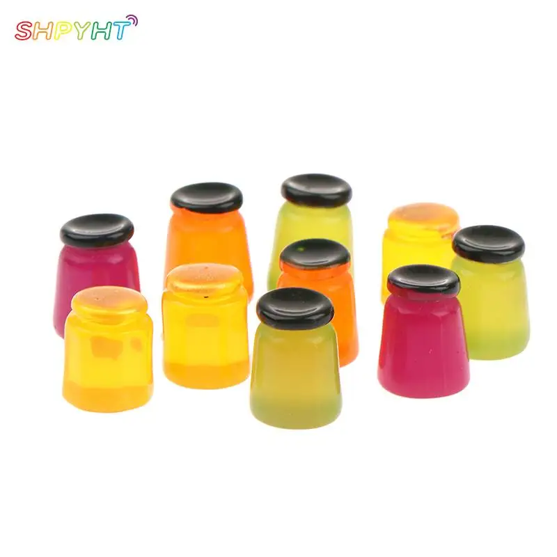 

10Pcs/set 1/12 Dollhouse Miniature Jam Bottle Honey Pot Honey Jar Modle Toys Kitchen Food Home Doll House Decor Accessories