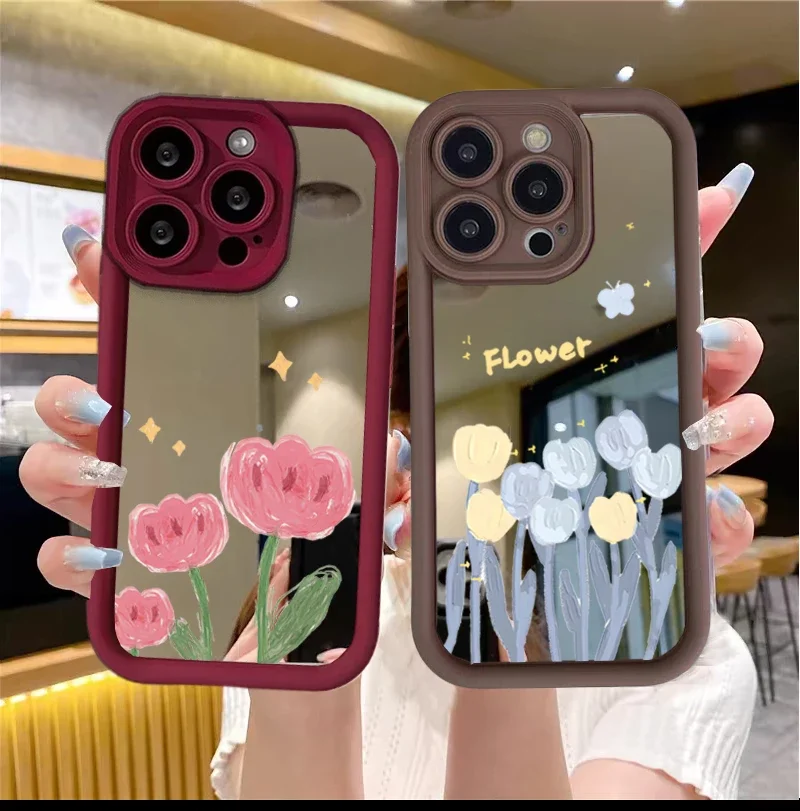Elegant Floral Mirror Phone Case
