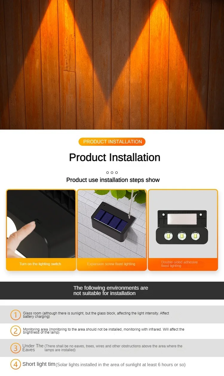 LED Solar Garden Lights Super Bright Waterproof Solar Powered Lamps Balcony Stairs Street Lighting Outdoor Sunlight led Lights