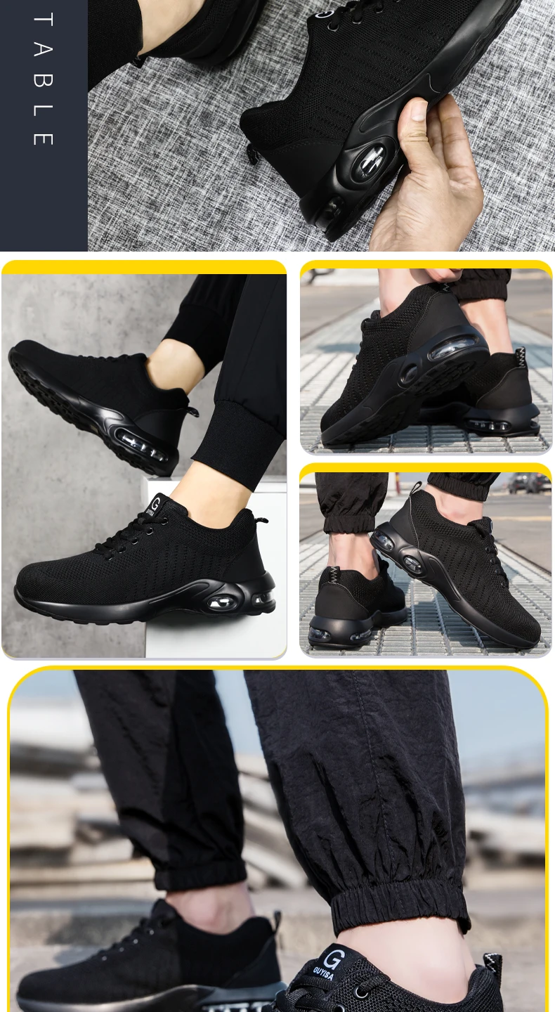 Safety Steel To Shoes Men  Fashion Sports Shoes Work Boots Puncture-Proof  Security Protective Shoes Indestructible