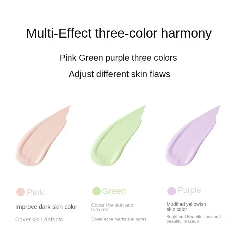 Makeup primer Tricolor Makeup Primer Skin Care Breathable Isolation Milk Intensive Moisturizes Provide Deep Moisture