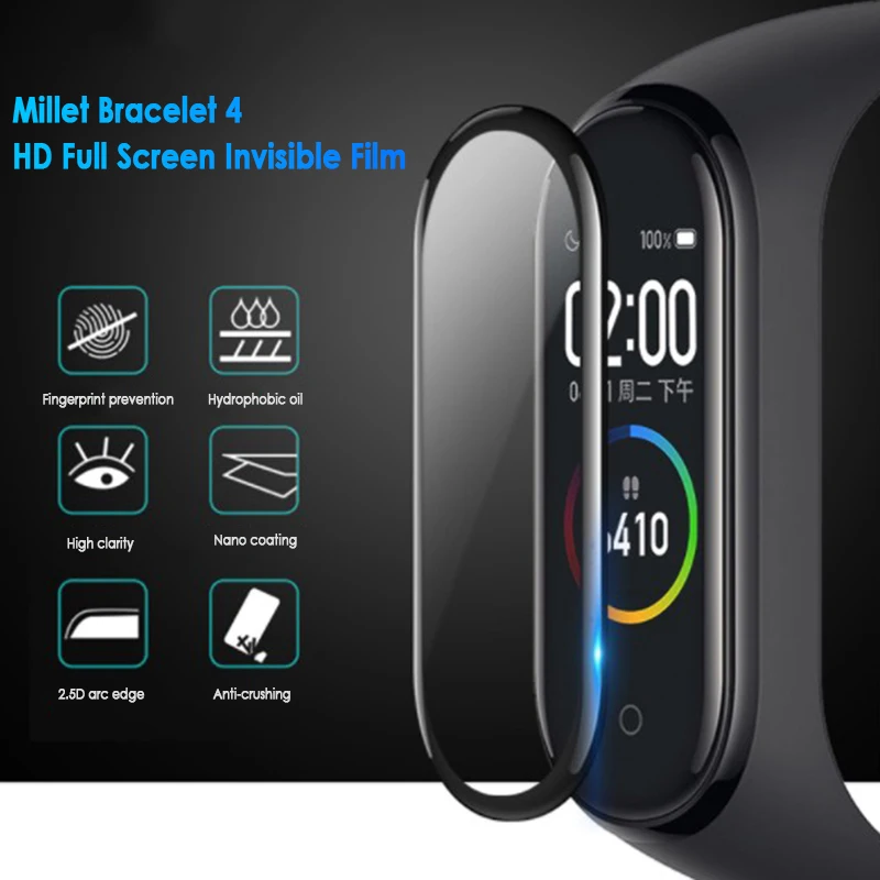

2pcs/lot 3D soft Tempered Glass Watch For Xiaomi Mi Band 4 Cover Screen Protector Protection Film For Xiaom 4 Band MiBand 4