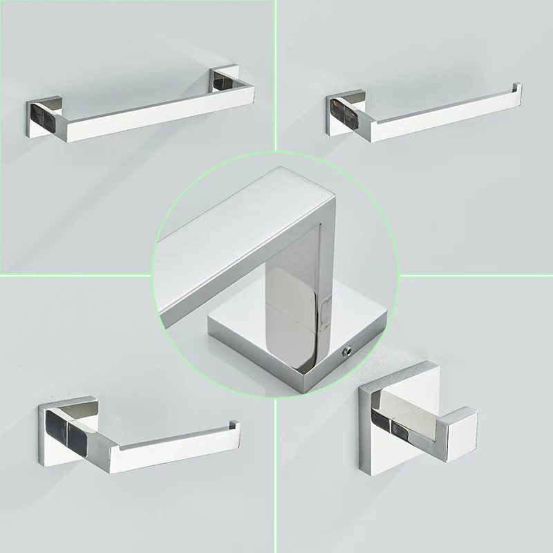 Nekjcag Bathroom Hardware Chrome/Brushed Bathrobe Hook Towel Rail Bar Rack Bar Shelf Tissue Paper Holder Bathroom Accessories