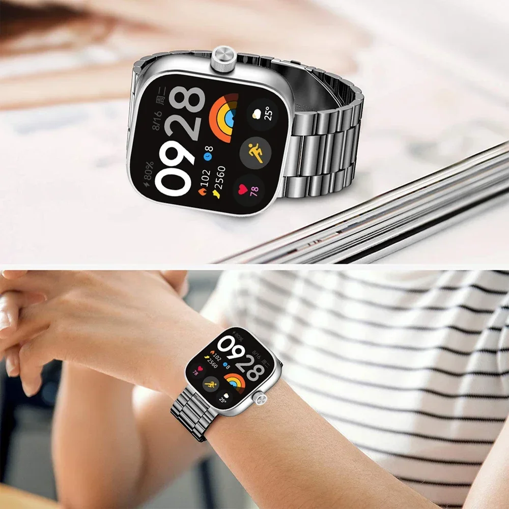 Stainless Steel Smartwatch Band - Elegant Link Bracelet Strap