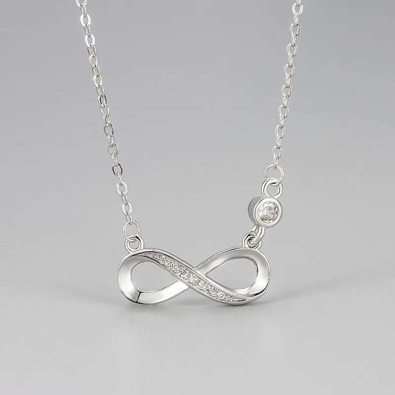 Silver Color Infinity 8 Word Zircon Jewelry Sets for Women Necklace Bracelet Earrings Matching Statement Jewelry Gifts