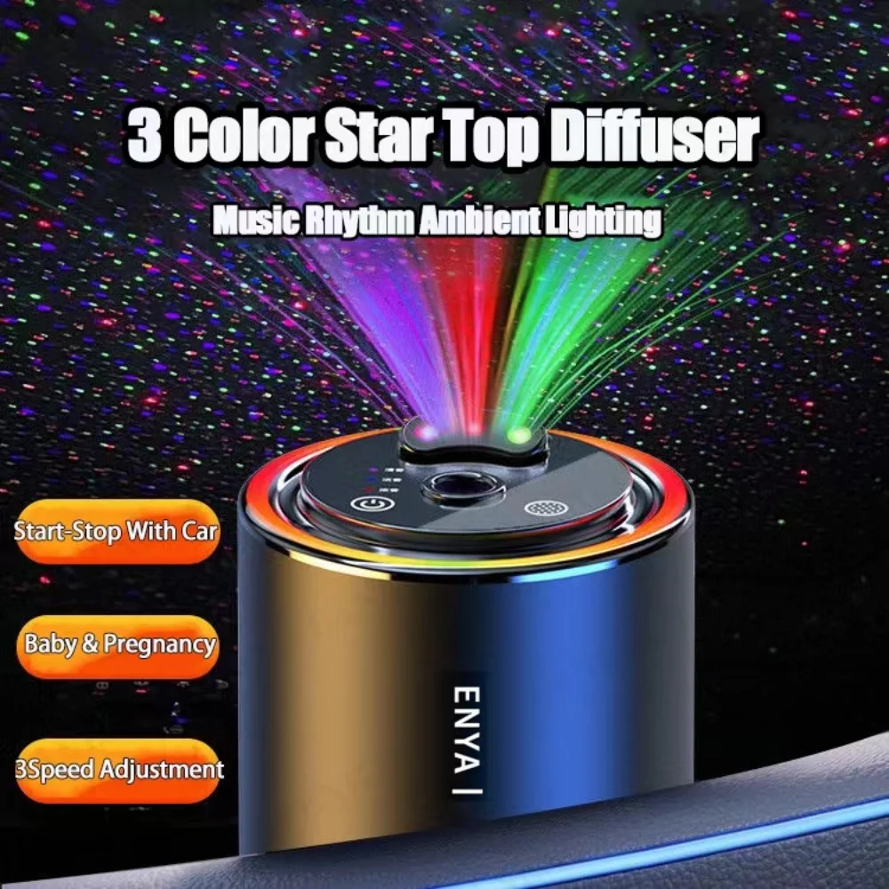 Air freshener Car perfume 3 in 1 color essential oil fragrance diffuser USB aromatherapy