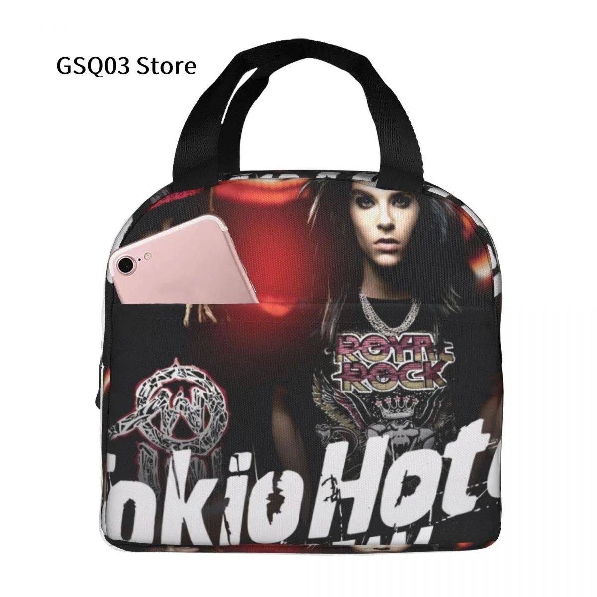 

Tokio Hotel Scream Lunch Box Reusable Tote Bag, Cooler Waterproof Lunch Bag Container For Work Office Travel Picnic