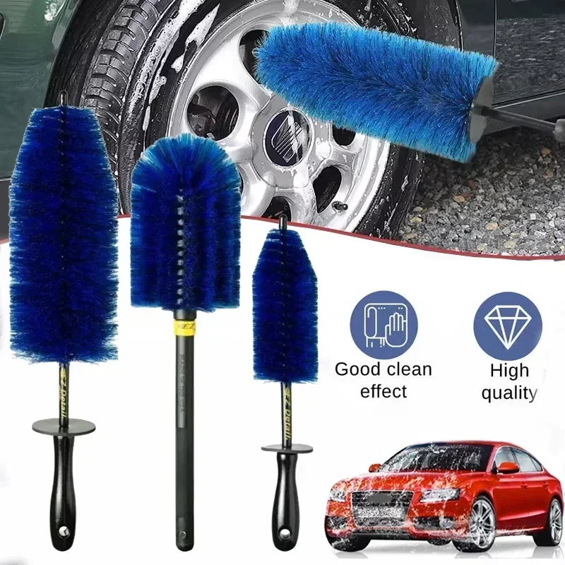 Car Wheel Rim Hub Cleaning Brush Tire Detail Brush Auto Motorcycle Wash Tool Car Wheel Cleaning Brush Long Handle Wash Tools