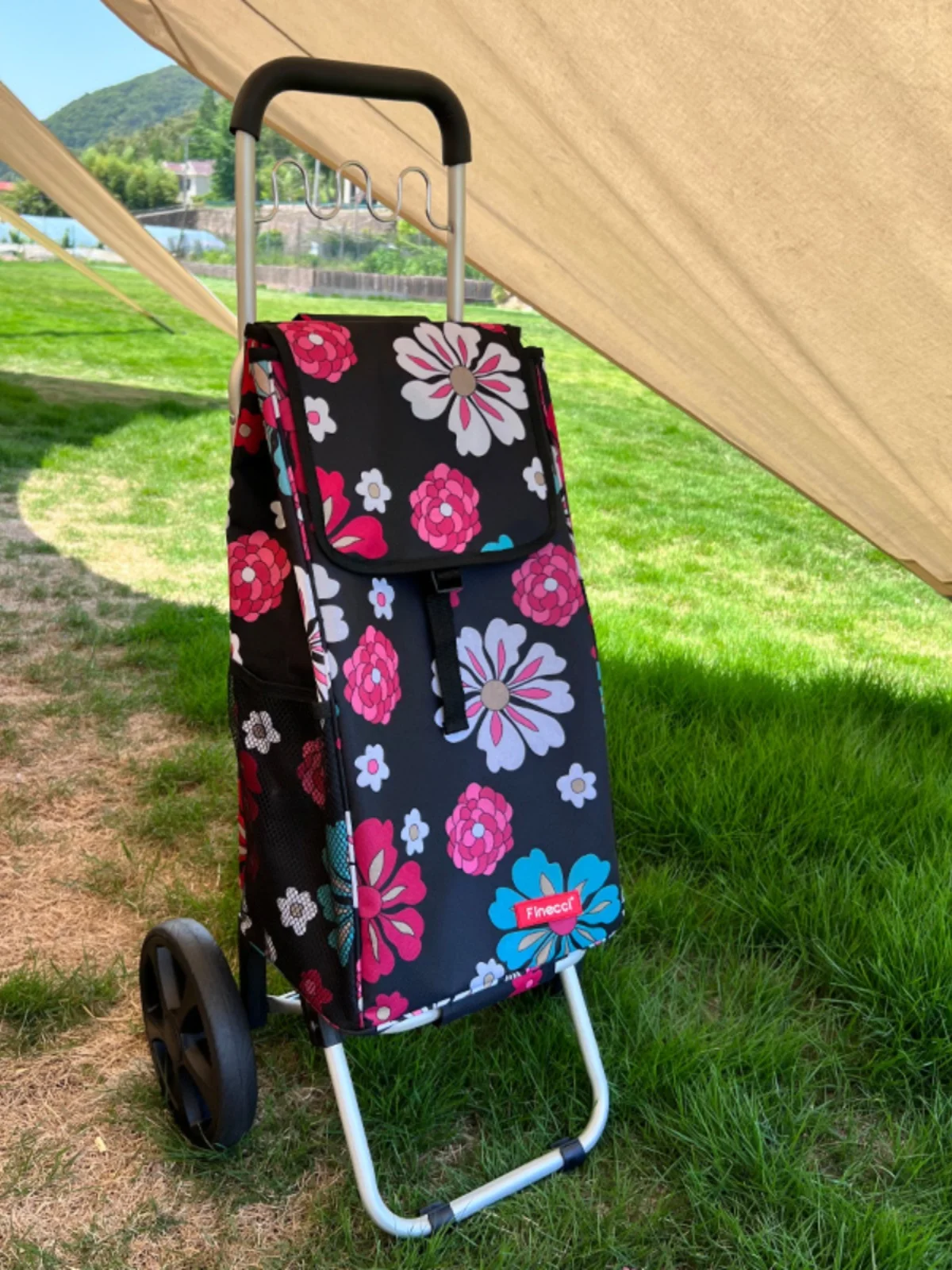 Folding shopping cart elderly portable trailer aluminum alloy cart home pickup express