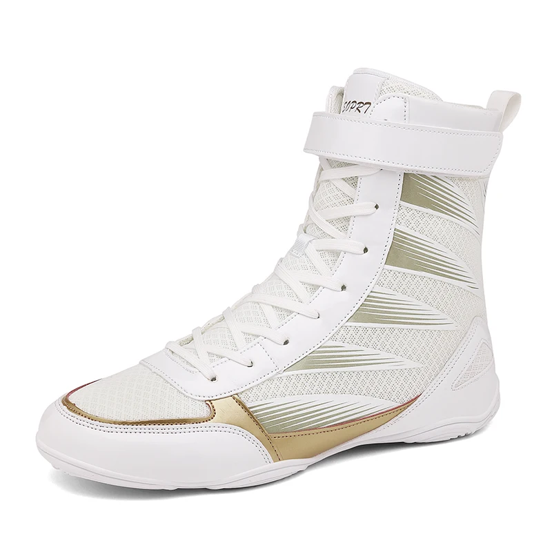 Hot Sale Competition Sports Men Wrestling Shoe Top Quality Black White Wrestling Boot Classic Brand Breath Boxing Fighting Boot