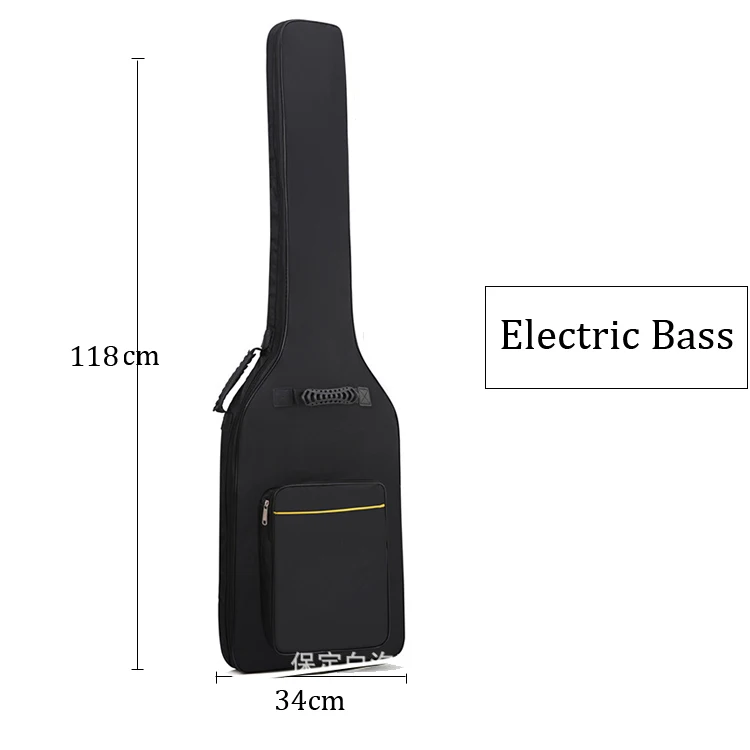 Waterproof Electric Bass Case Double Strap Padded Black Electric Guitar Case Backpack Shoulder Strap Instruments Guitar Bag