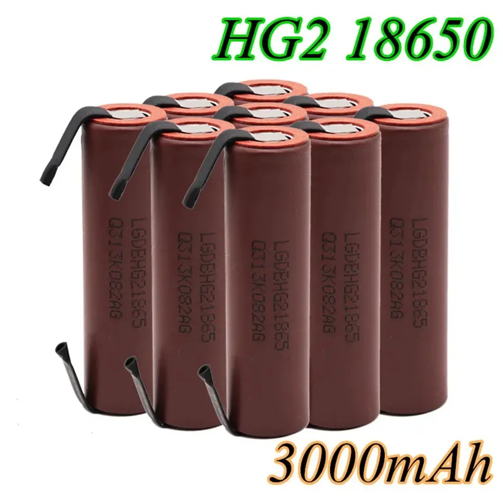 

100% Brand New and Upgraded 18650 HG2 45g 3000mAh with Strip Welding Screwdriver Battery 30A High Current+DIY Nickel