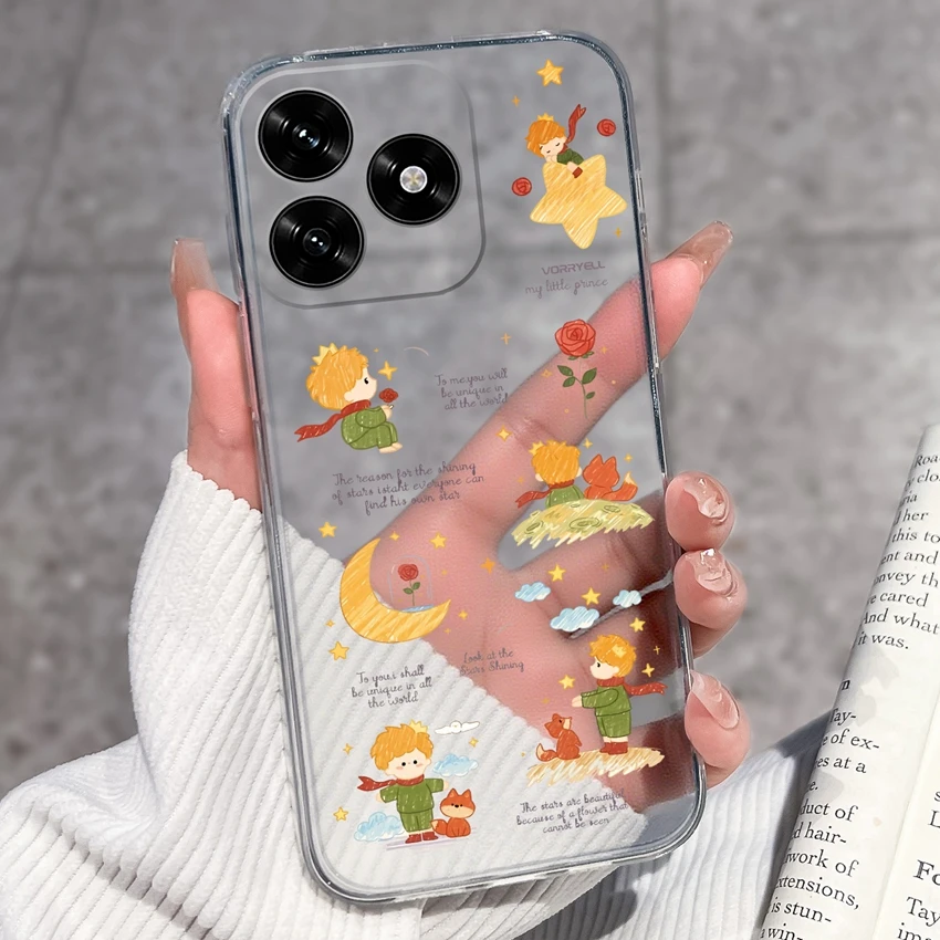 Cute Pet Dog Pattern Transparent TPU Soft Silicone Anti-Slip Protective Phone Case