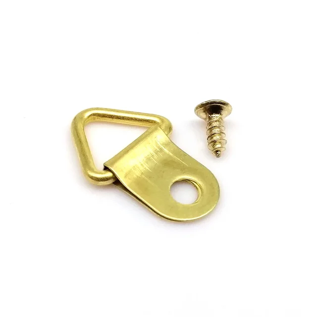 Gancho de pared con tornillo para colgar en forma de D, marco de imagen de espejo, pintura al óleo, trabajo artístico, 25 piezas, triángulo, dorado, plateado, negro - Imagen 5