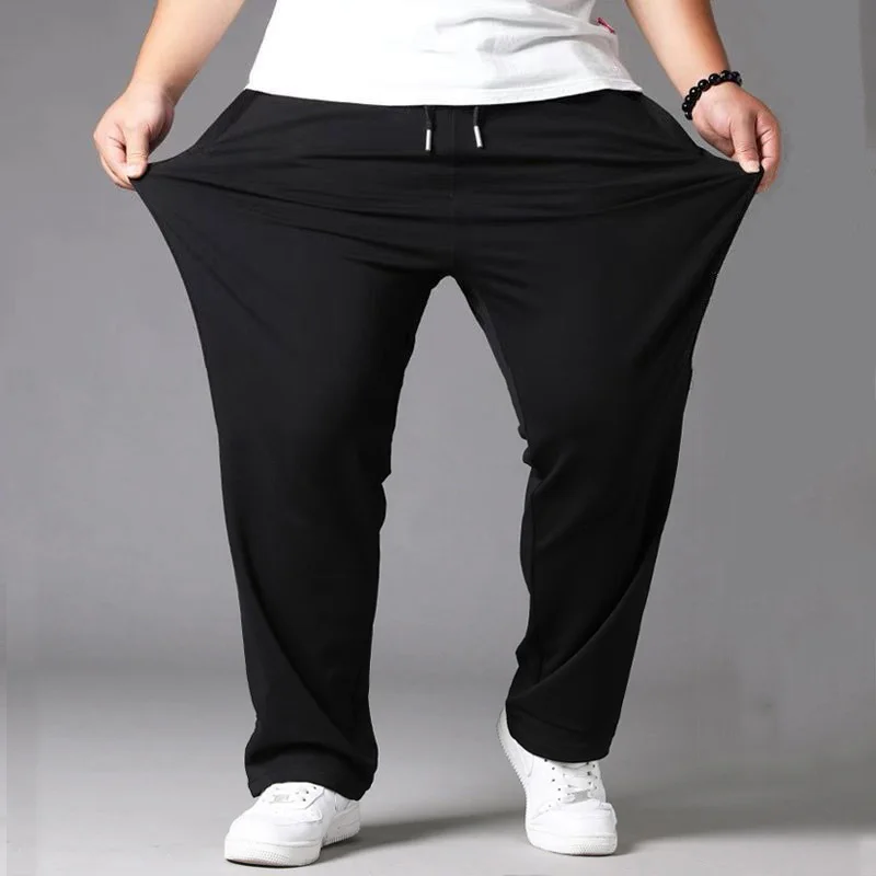 white joggers 10XL Oversized Black Casual Pants Mens Breathable Sweatpants Elastic Waist Jogger Pants Quick Dry Baggy Trousers Men Streetwear fishing pants