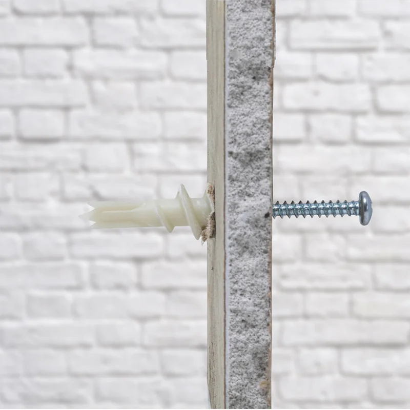 Drywall Anchor Kit Drywall Anchor Plastic Wall Anchor 100Pcs Drywall Nylon Ribbed Anchor with Self Tapping Screws Wall Nylon Drywall Bolt Plasterboard Plastic Anchor