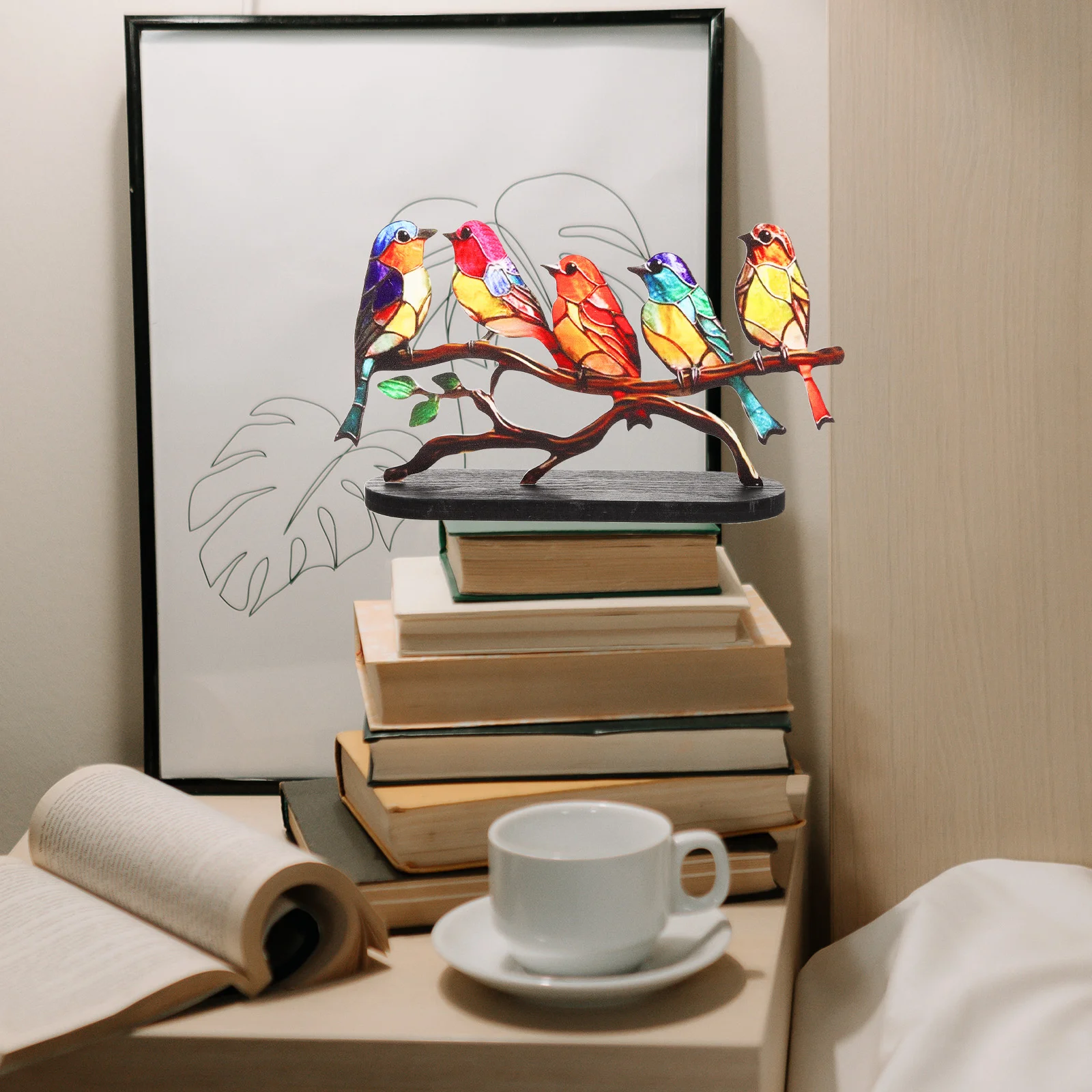 

Desktop Colorful Birds Ornament Bird Sculpture Ornament Tabletop Bird Decoration