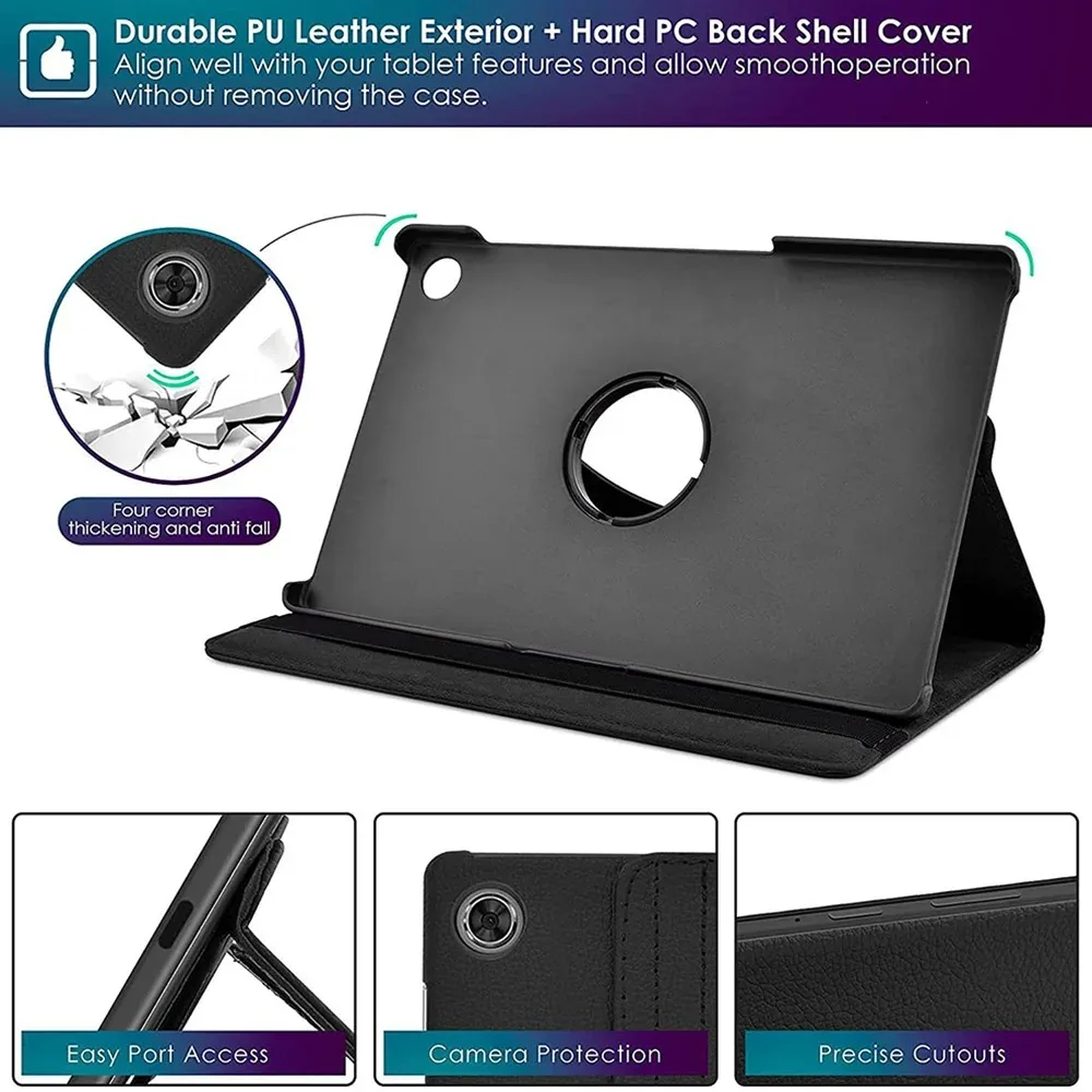 Premium 360 Rotating Leather Tablet Case - Enhanced Protection and Style