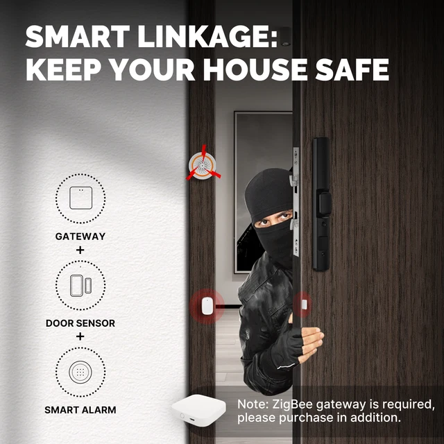 MOES Tuya ZigBee Smart Window Door Gate Sensor Detector Smart Home Security Alarm System Smart Life Tuya App Remote Control 4