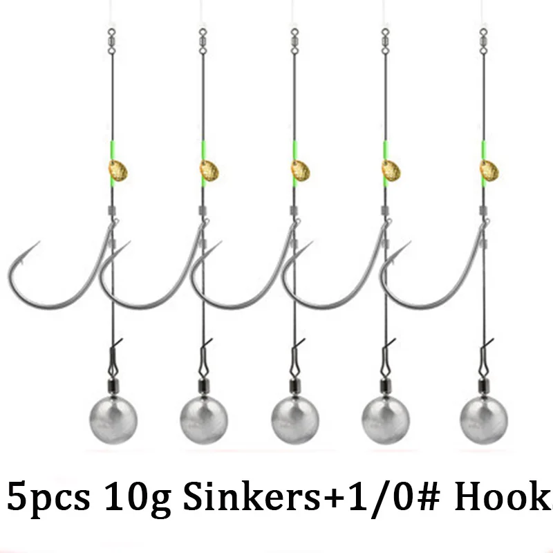 5pcs/set Texas Rig Set #2 #1 #1/0 Drop Shot Hook Carolina rig Kit Bass  Fishing Tackle Accessories 3.5g 5g 7g 10g - AliExpress