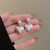 LATS nouvelle mode contracté coeur perle boucles d'oreilles fines Joker doux tempérament élégant femmes goutte boucle d'oreille bijoux de mode