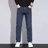 2025 jeans d'affaires de mode pour hommes style classique décontracté élastique slim fit jeans pantalons en denim pour hommes noir bleu 4