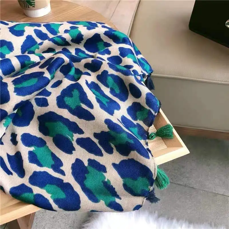 Designer brand autumn luxury Grey ladies wild leopard scarf female long scarf shawl thin brown fashionable scarf long shawl - Image 2