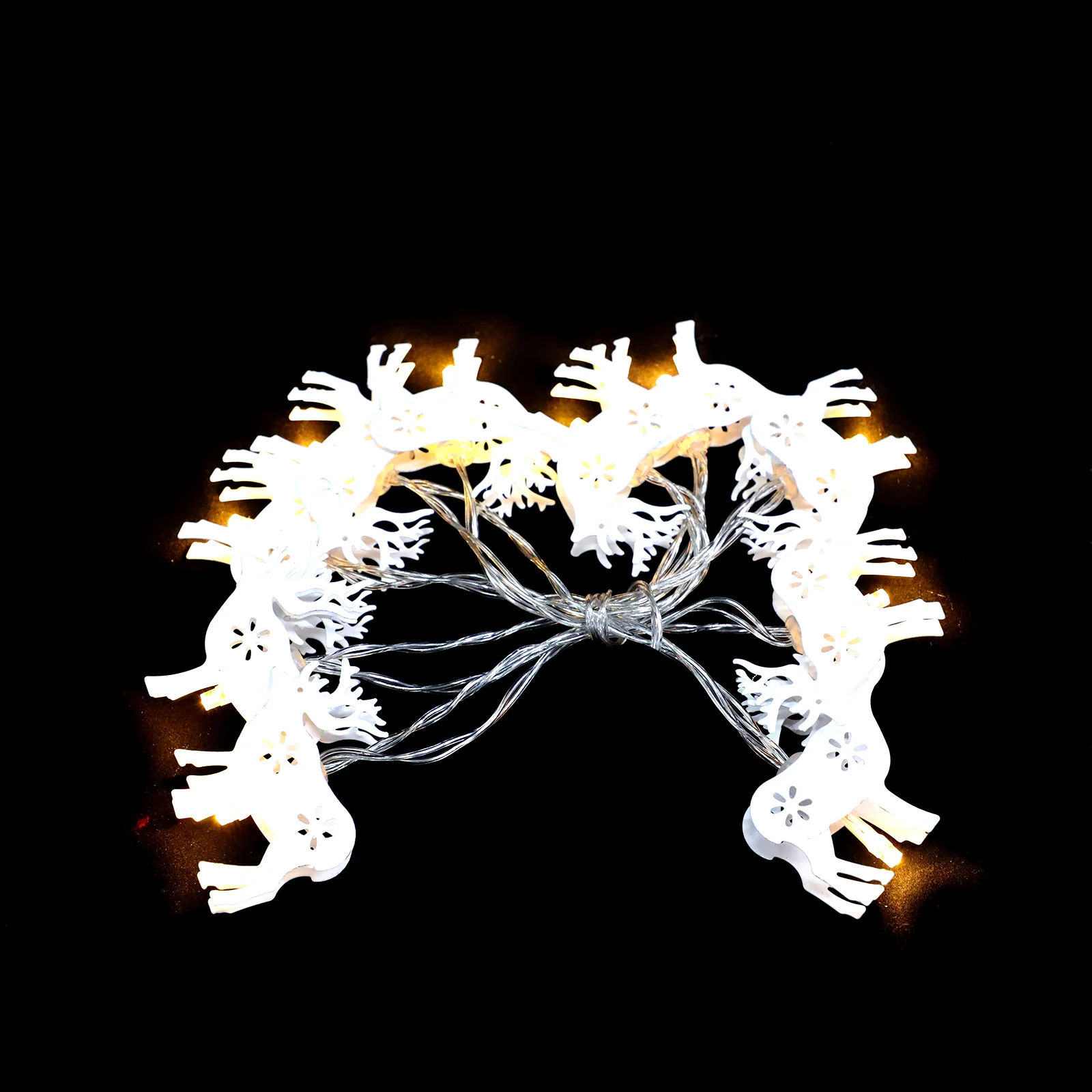

LED Reindeer Garland Light Post White Window Curtains Festival Lamp Scene Ornament