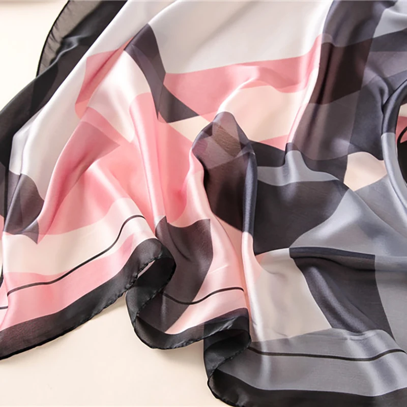 Spring Scarf Women's Luxury Design Scarf Silk Smooth Scarf Soft Muslim Headband Shawl Beach 85x180cm 4