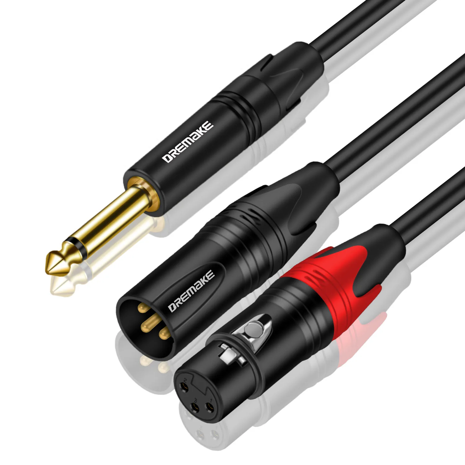 DREMAKE-Cabo de áudio Y-Splitter, macho para 2